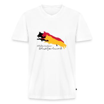altdeutscher schäferhund - Männer Premium Bio T-Shirt mit V-Ausschnitt - Weiß - Vorne - Nico (187cm)