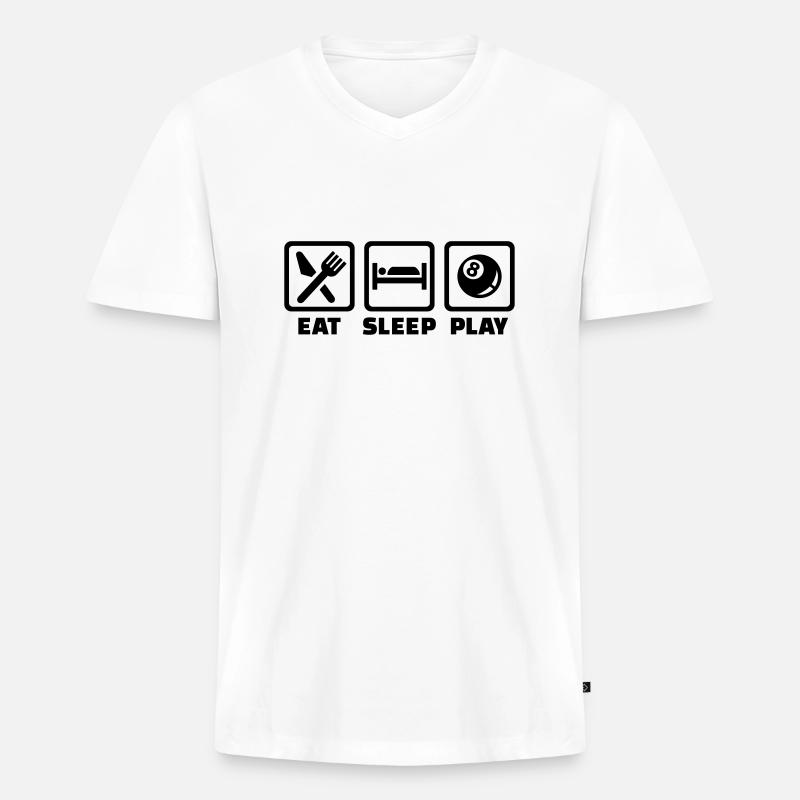 Billard - Männer Premium Bio T-Shirt mit V-Ausschnitt - Weiß
