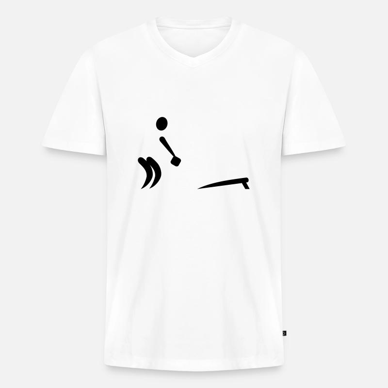 Cornhole - Männer Premium Bio T-Shirt mit V-Ausschnitt - Weiß