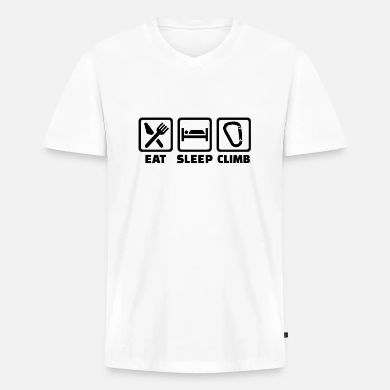 Klettern - Männer Premium Bio T-Shirt mit V-Ausschnitt - Weiß