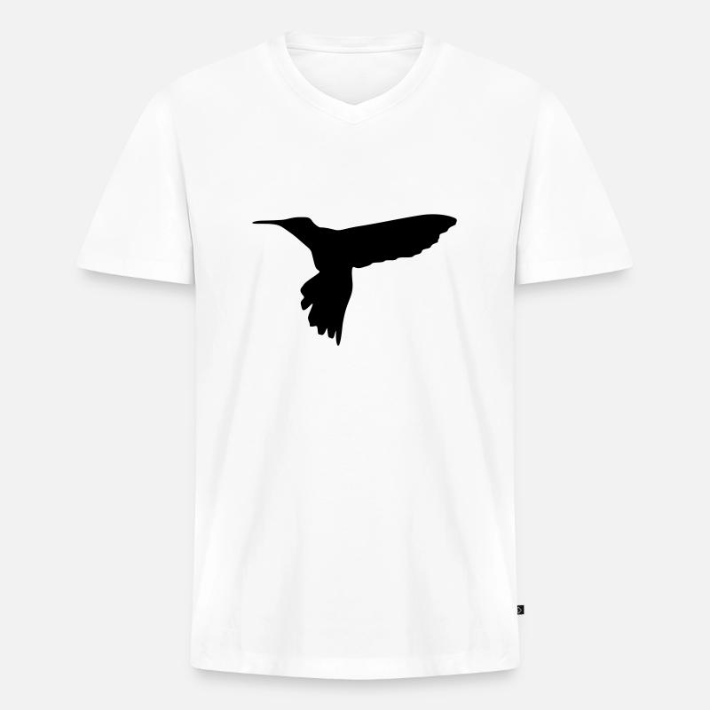 kolibri vogel - Männer Premium Bio T-Shirt mit V-Ausschnitt - Weiß