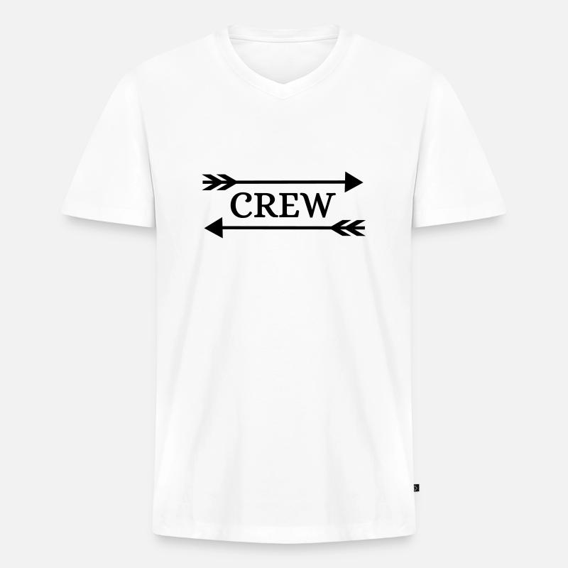 crew_arrow2 - Männer Premium Bio T-Shirt mit V-Ausschnitt - Weiß