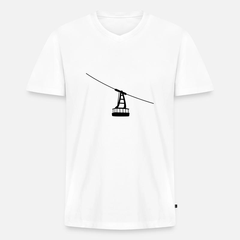 Die Gondel - Männer Premium Bio T-Shirt mit V-Ausschnitt - Weiß