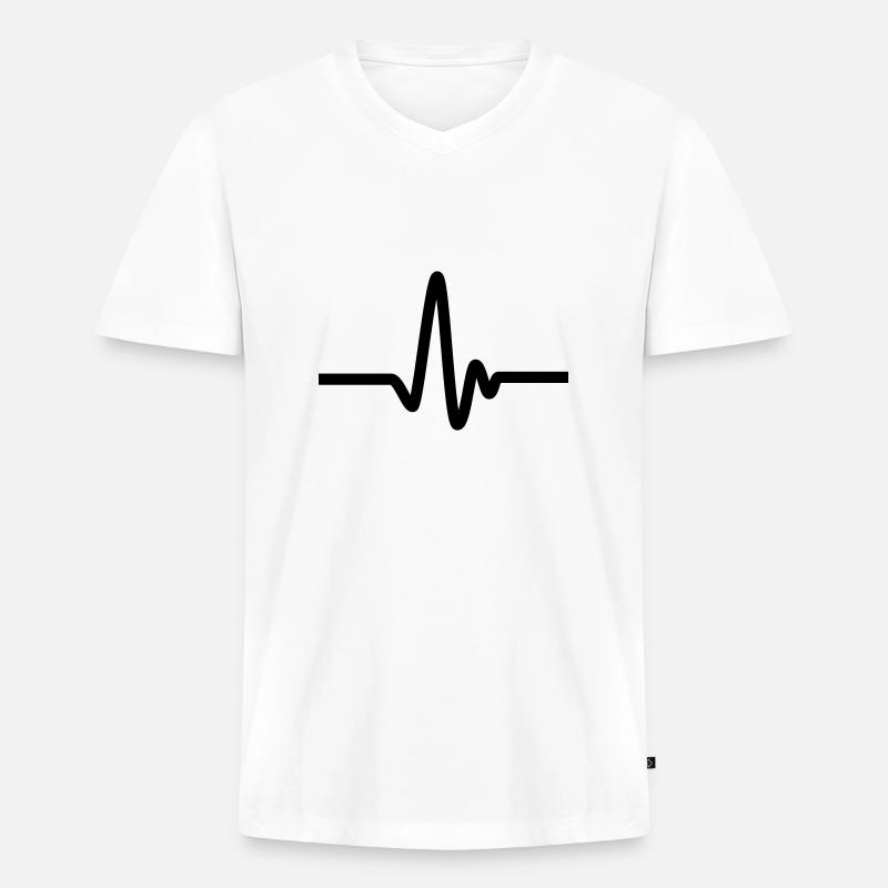 pulse - Männer Premium Bio T-Shirt mit V-Ausschnitt - Weiß