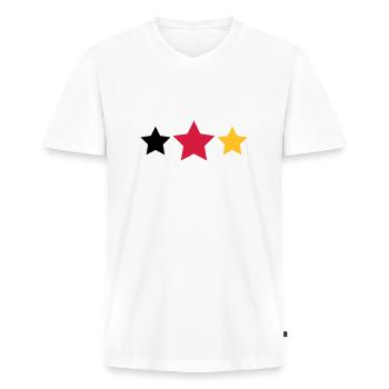 WM Sterne - Men's Premium Organic T-shirt with V-neck - white - Front - Nico (187cm)