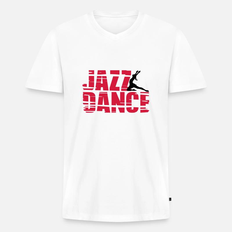 Jazz Dance - Männer Premium Bio T-Shirt mit V-Ausschnitt - Weiß