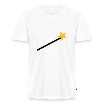 Magician wand - Men's Premium Organic T-shirt with V-neck - white - Front - Nico (187cm)
