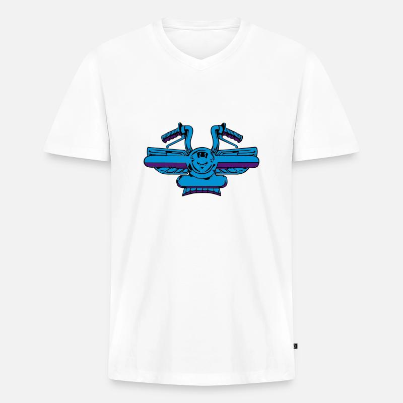 Ein Hintergrund-Controller - Männer Premium Bio T-Shirt mit V-Ausschnitt - Weiß