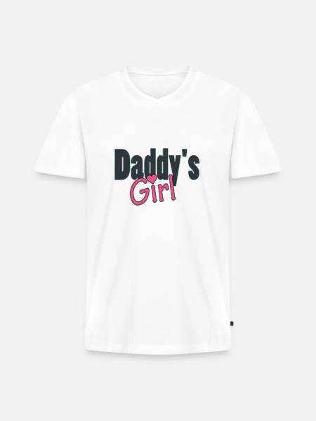 daddy's girl - Men's Premium Organic T-shirt with V-neck - white