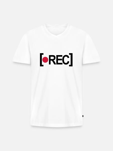 rec - T-shirt encolure en V Premium bio Homme - blanc