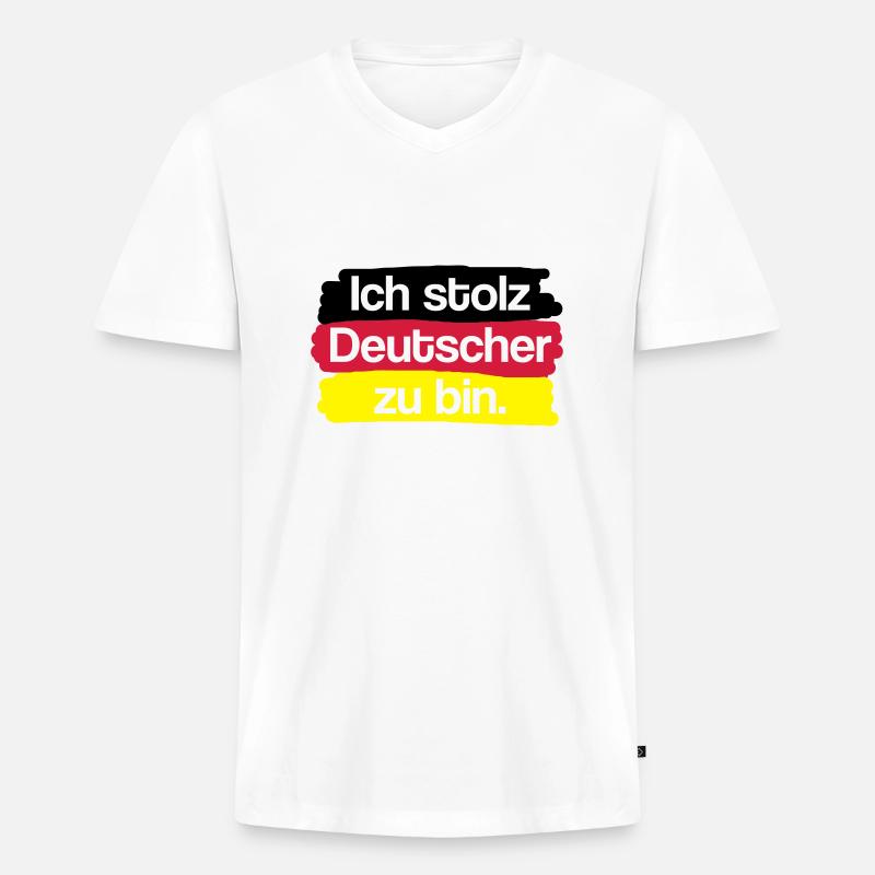 Ich stolz Deutscher zu bin. - Männer Premium Bio T-Shirt mit V-Ausschnitt - Weiß