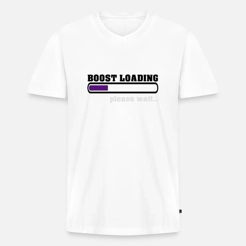 Boost Loading Please Wait - Männer Premium Bio T-Shirt mit V-Ausschnitt - Weiß