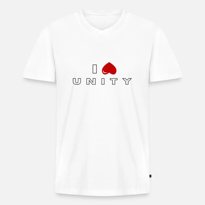 Ich hasse Unity - Männer Premium Bio T-Shirt mit V-Ausschnitt - Weiß