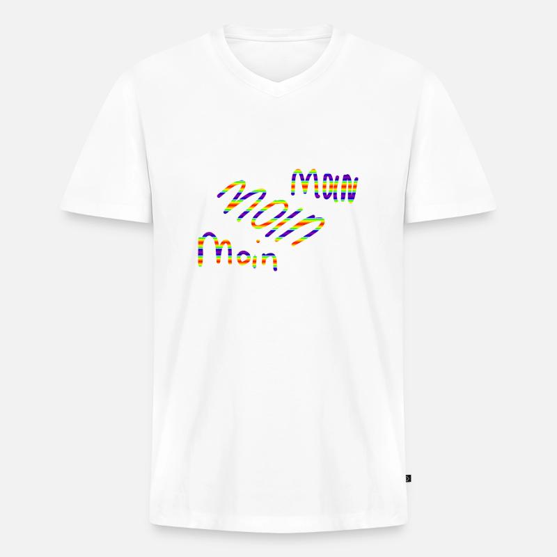 moin moin moin 3 - Männer Premium Bio T-Shirt mit V-Ausschnitt - Weiß