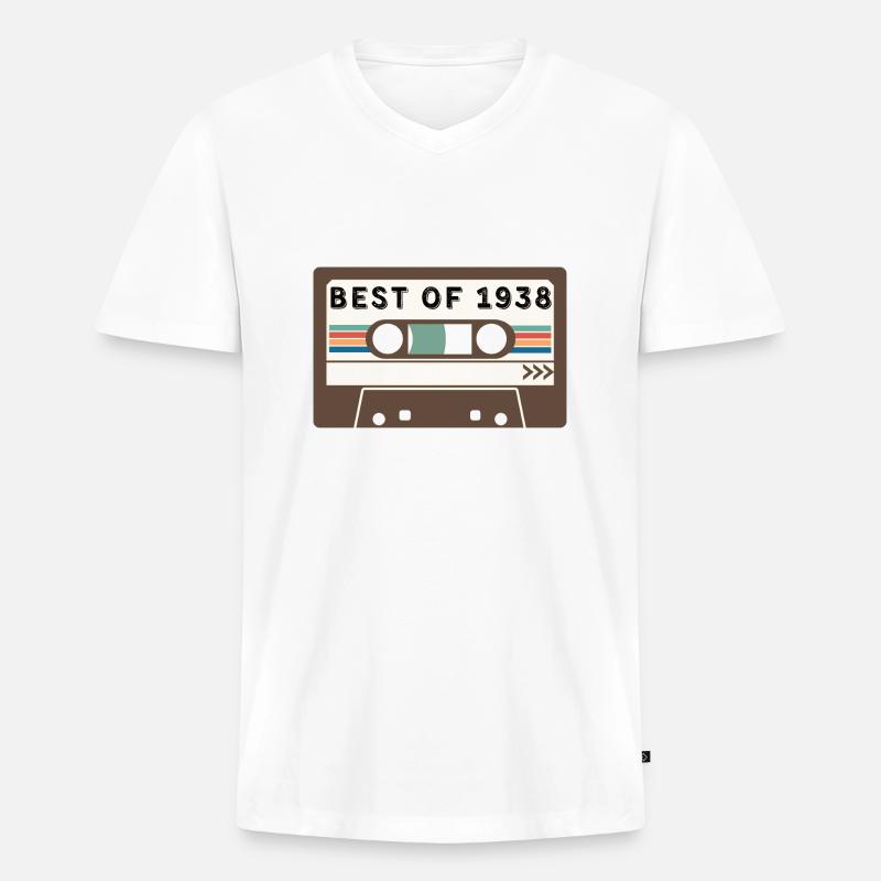 Das Beste von 1938 - Männer Premium Bio T-Shirt mit V-Ausschnitt - Weiß