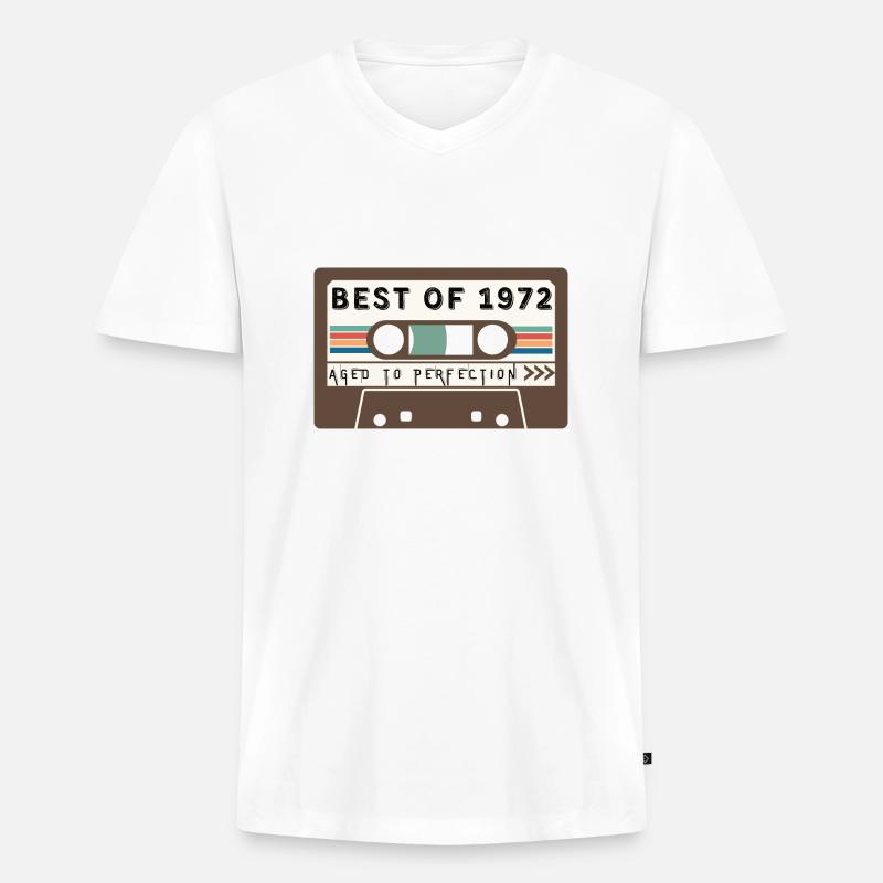 Das Beste von 1972 - Männer Premium Bio T-Shirt mit V-Ausschnitt - Weiß