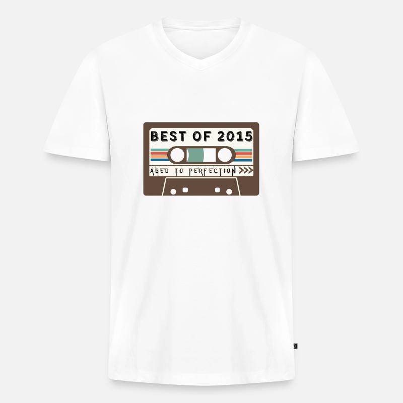 Das Beste aus 2015 - Männer Premium Bio T-Shirt mit V-Ausschnitt - Weiß