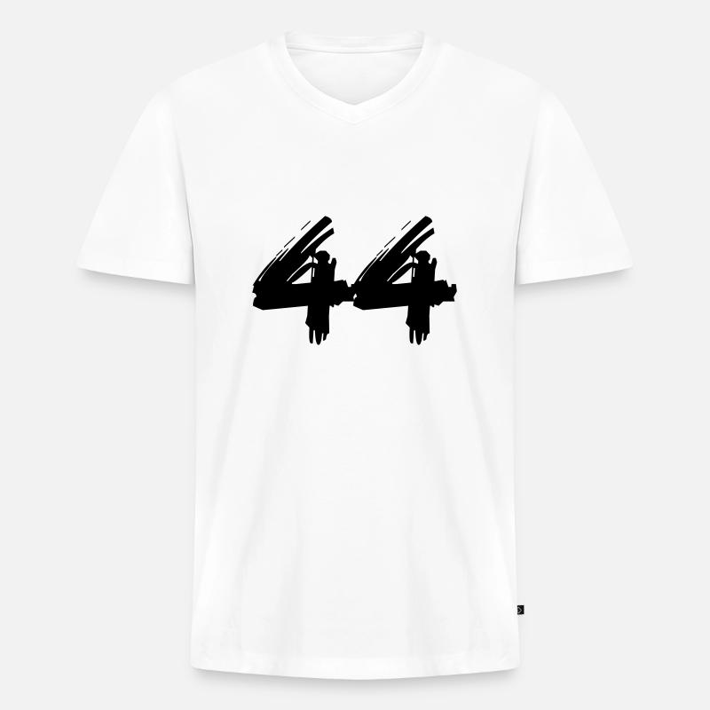 Brushed 44 - Männer Premium Bio T-Shirt mit V-Ausschnitt - Weiß
