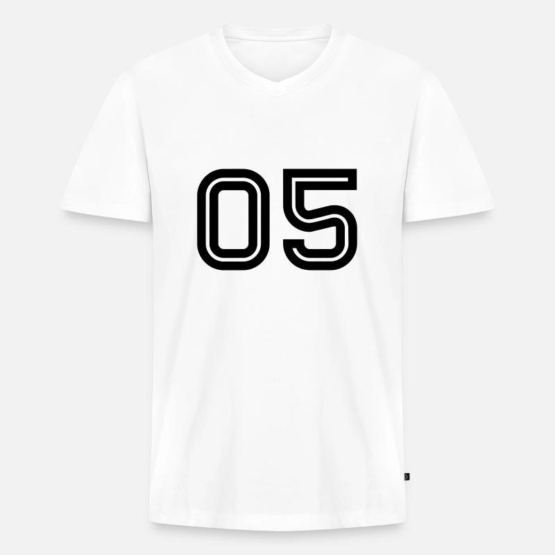 05 Inline - Männer Premium Bio T-Shirt mit V-Ausschnitt - Weiß