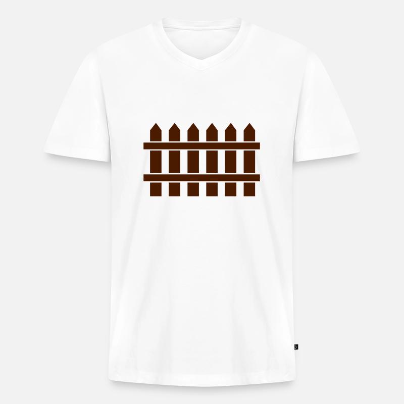 Zaun - Männer Premium Bio T-Shirt mit V-Ausschnitt - Weiß