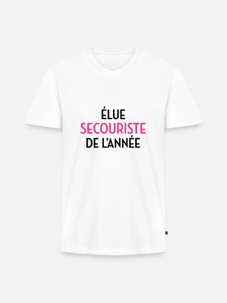 Secourisme / Secouriste / Secours / Secourir - T-shirt encolure en V Premium bio Homme - blanc
