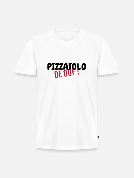 Pizza / Pizzaiolo / Pizza Chef / Pizzachef - Men's Premium Organic T-shirt with V-neck - white