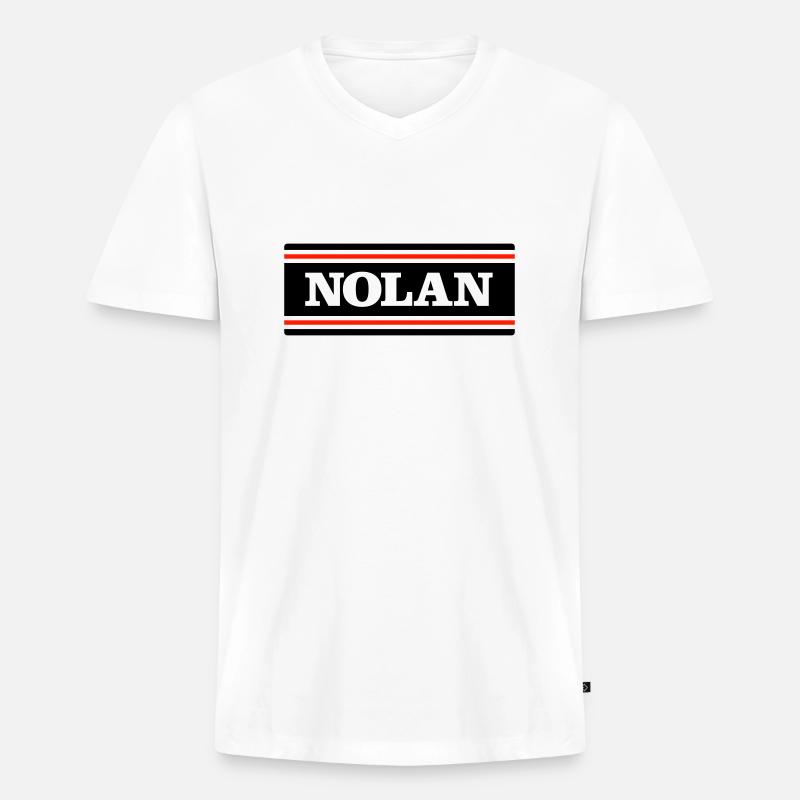 NOLAN - Männer Premium Bio T-Shirt mit V-Ausschnitt - Weiß