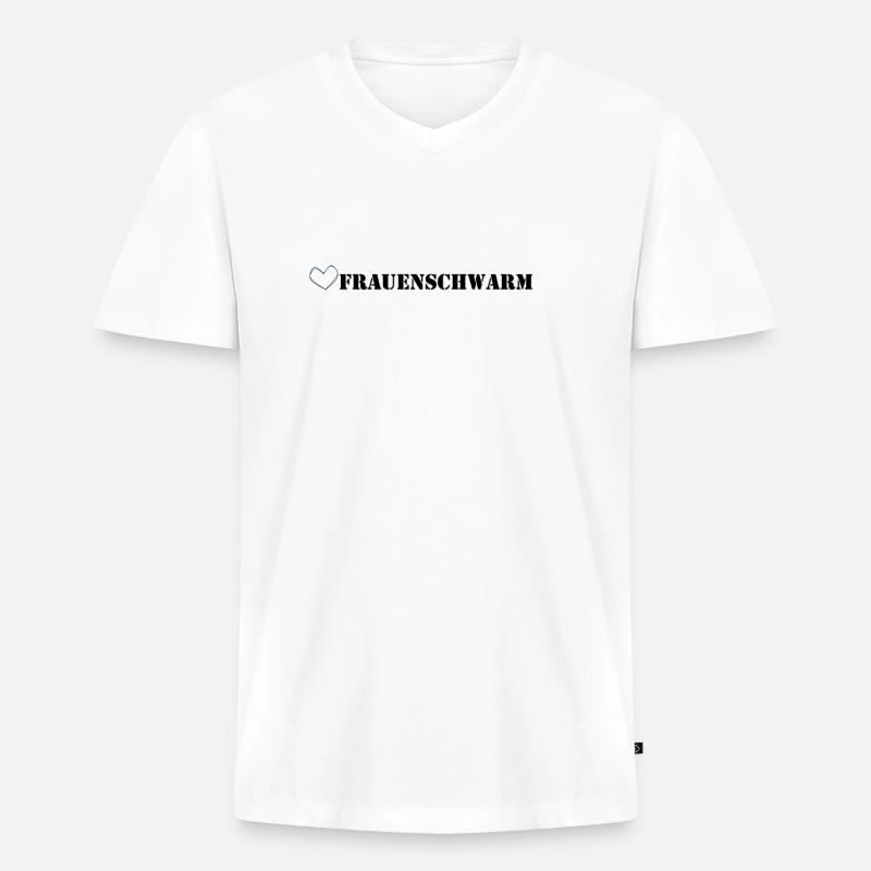 Frauenschwarm - Männer Premium Bio T-Shirt mit V-Ausschnitt - Weiß