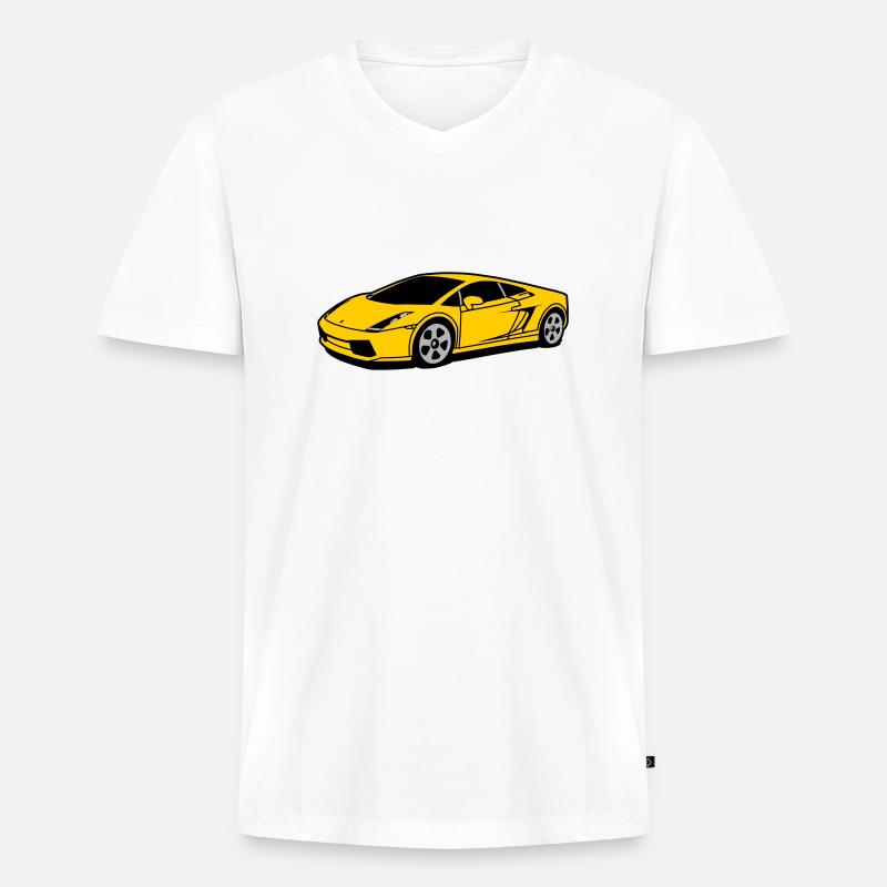 lambo - Männer Premium Bio T-Shirt mit V-Ausschnitt - Weiß