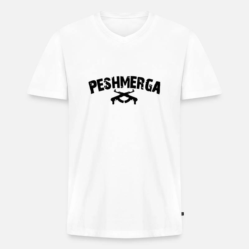 Peshmerga - Männer Premium Bio T-Shirt mit V-Ausschnitt - Weiß