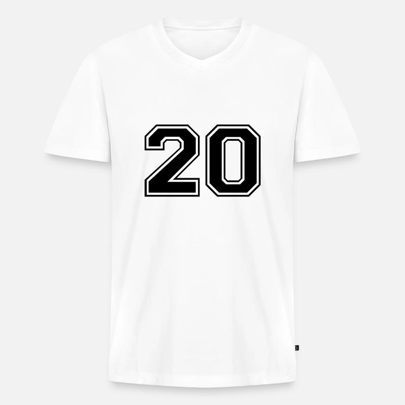 20 - Männer Premium Bio T-Shirt mit V-Ausschnitt - Weiß