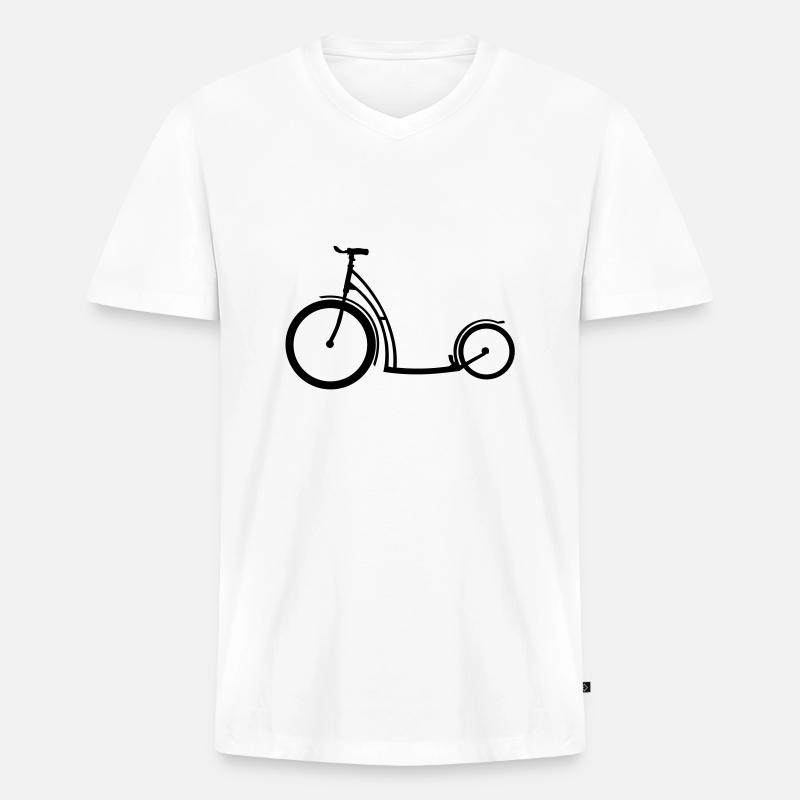 Tretroller - Männer Premium Bio T-Shirt mit V-Ausschnitt - Weiß
