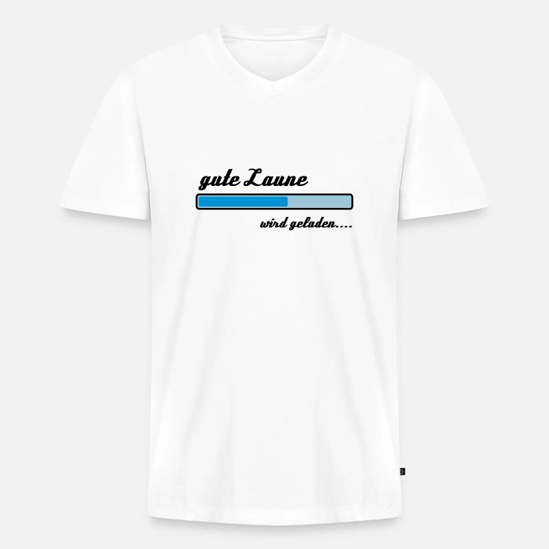 Good mood is loading ... - Men's Premium Organic T-shirt with V-neck - white