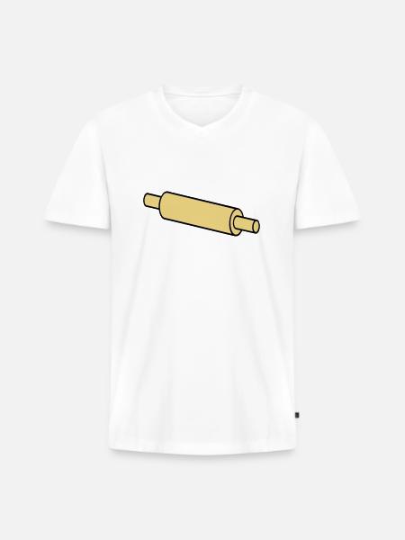 rolling pin - Men's Premium Organic T-shirt with V-neck - white