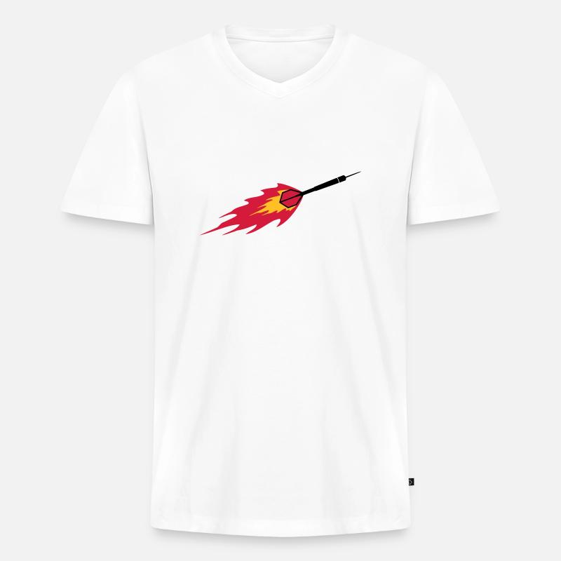 Dart Fire - Männer Premium Bio T-Shirt mit V-Ausschnitt - Weiß