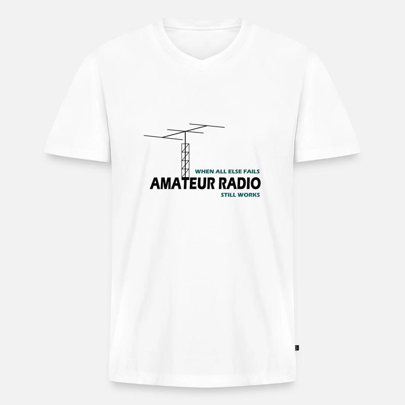 notfunk - Männer Premium Bio T-Shirt mit V-Ausschnitt - Weiß