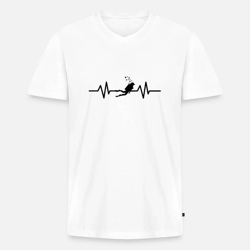 Diving Dive tauchen - Männer Premium Bio T-Shirt mit V-Ausschnitt - Weiß