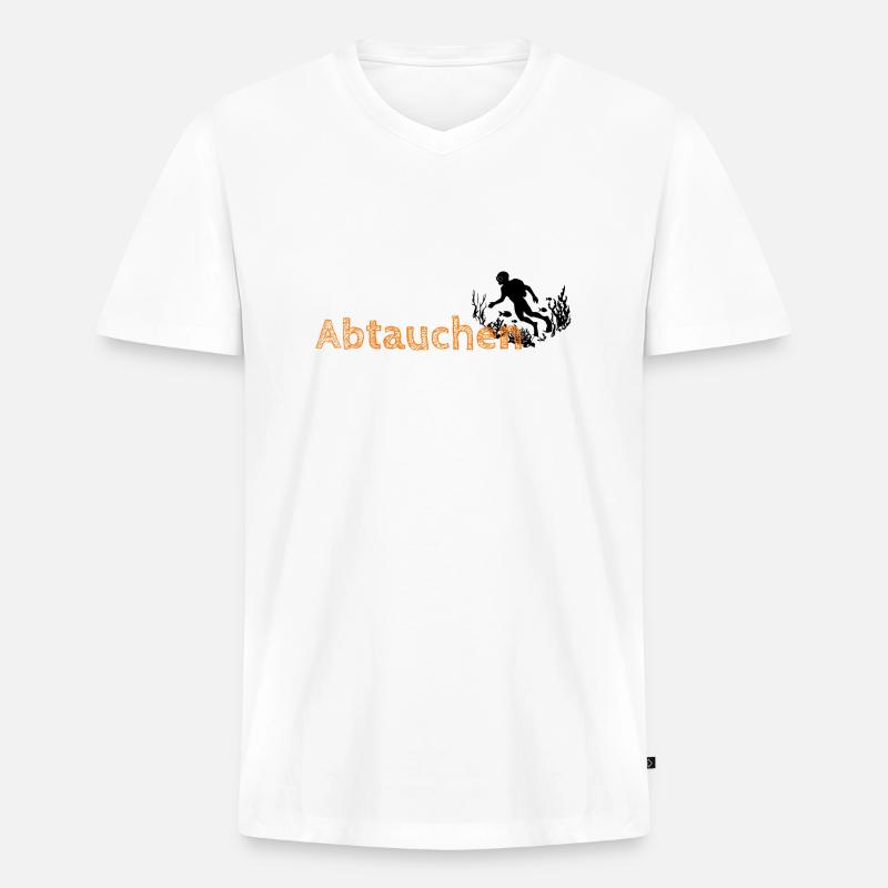 Manchmal will ich einfach abtauchen - Männer Premium Bio T-Shirt mit V-Ausschnitt - Weiß