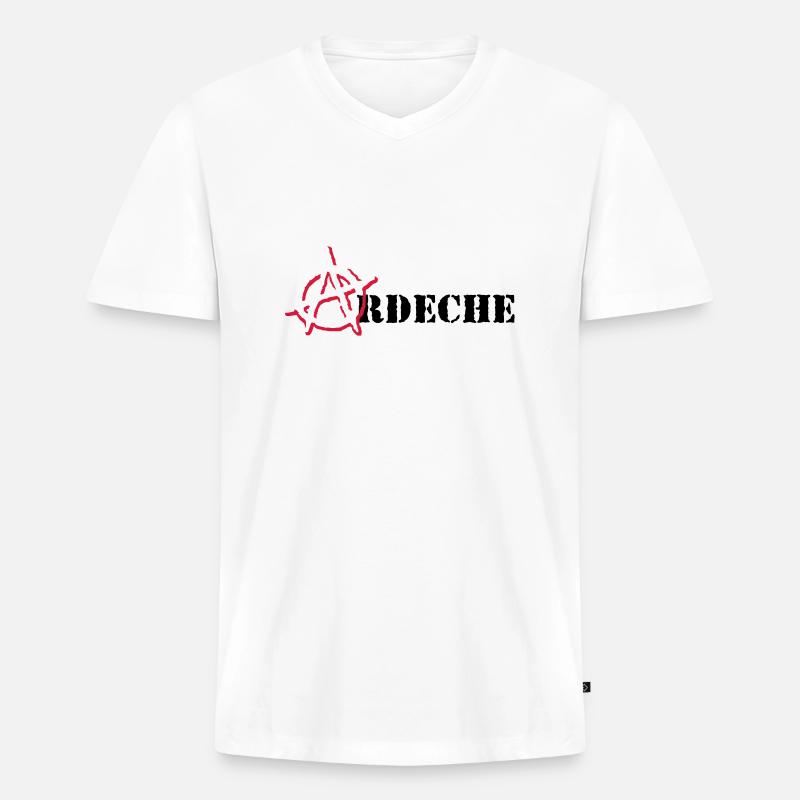 Anarchy Ardeche - Männer Premium Bio T-Shirt mit V-Ausschnitt - Weiß