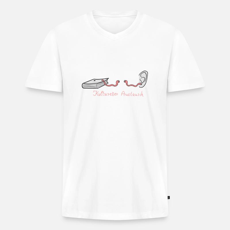 Kultureller Austausch - Männer Premium Bio T-Shirt mit V-Ausschnitt - Weiß
