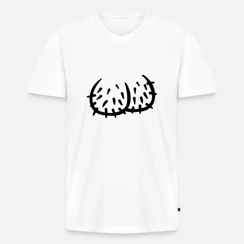 Penis - Männer Premium Bio T-Shirt mit V-Ausschnitt - Weiß