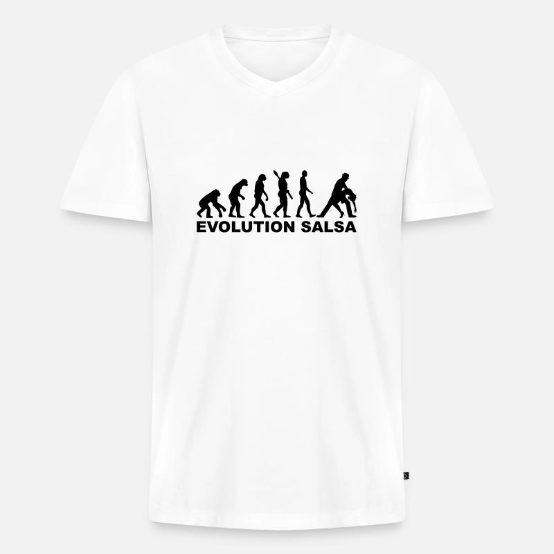 Salsa - Männer Premium Bio T-Shirt mit V-Ausschnitt - Weiß