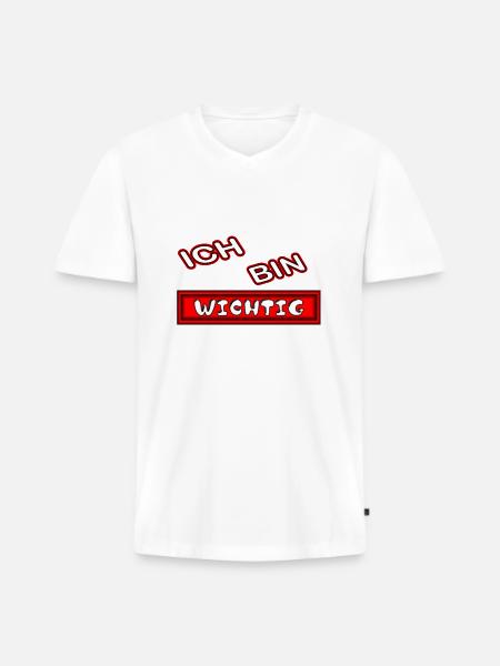 Ich bin wichtig - Männer Premium Bio T-Shirt mit V-Ausschnitt - Weiß