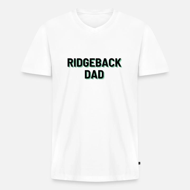Ridgeback Dad - Männer Premium Bio T-Shirt mit V-Ausschnitt - Weiß