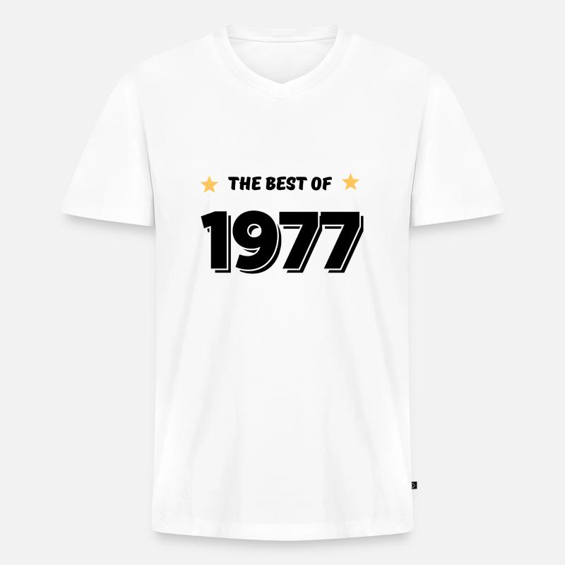Das Beste von 1977 - Männer Premium Bio T-Shirt mit V-Ausschnitt - Weiß