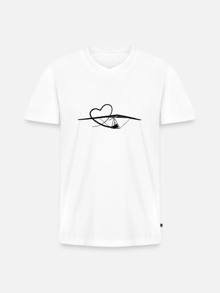 heart hanggliding - Men's Premium Organic T-shirt with V-neck - white