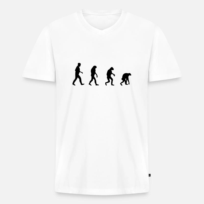 evolution backwards - T-shirt encolure en V Premium bio Homme - blanc