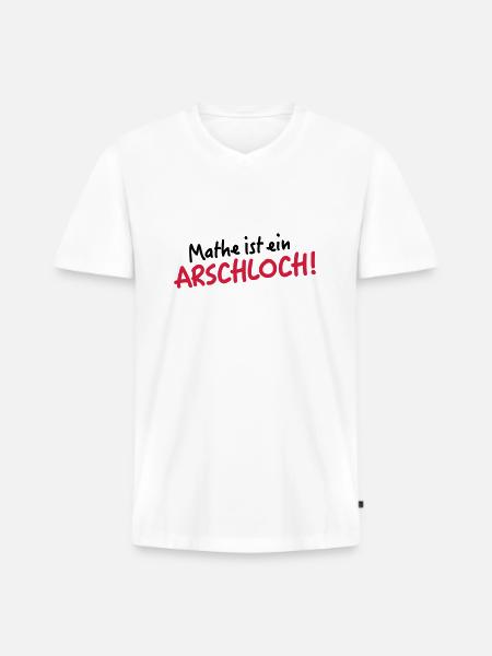 Mathe - Männer Premium Bio T-Shirt mit V-Ausschnitt - Weiß