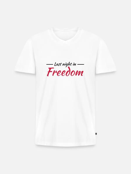 Last night in freedom - Männer Premium Bio T-Shirt mit V-Ausschnitt - Weiß