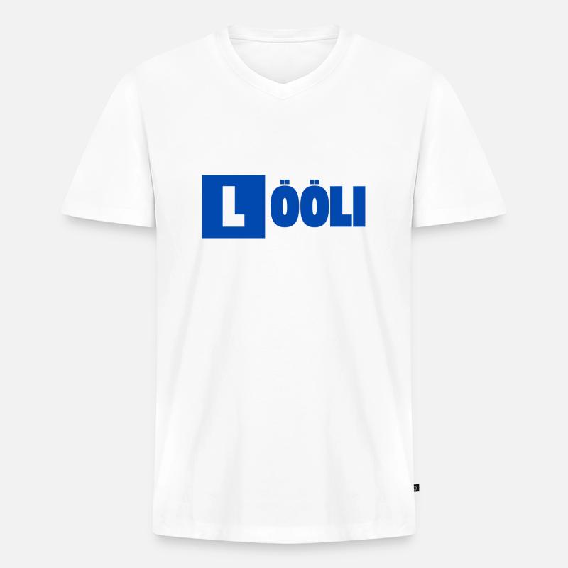 Löli - Lernfahrer - Männer Premium Bio T-Shirt mit V-Ausschnitt - Weiß